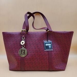 Fendi Rubino Zucchino Coated Canvas and Leather Tote..authentic.. w/COA..